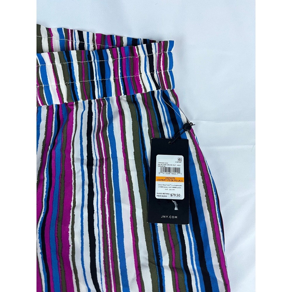 Jones New York PS Petite Striped Wide Leg‎ Pull On Casual Pants